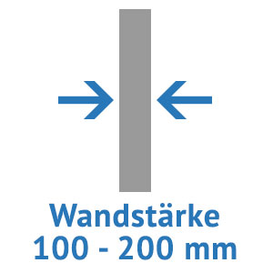 Symbol Wandstärke Labordurchreiche 100-200 mm